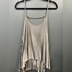 Grey tank top with lace detail